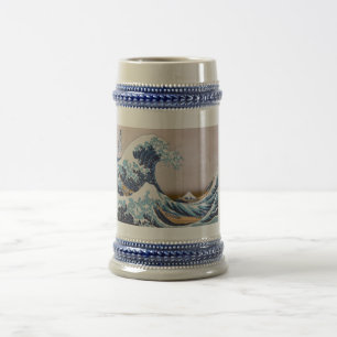 Tsunami Great Wave off Kanagawa Japan by Hokusai Bierglas
