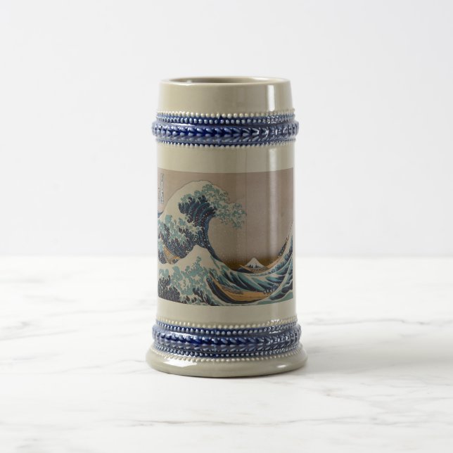 Tsunami Great Wave off Kanagawa Japan by Hokusai Bierglas (Mittel)