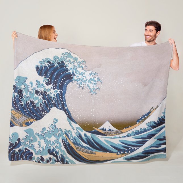 Tsunami Great Wave off Kanagawa Japan by Hokusai Fleecedecke (Beispiel)