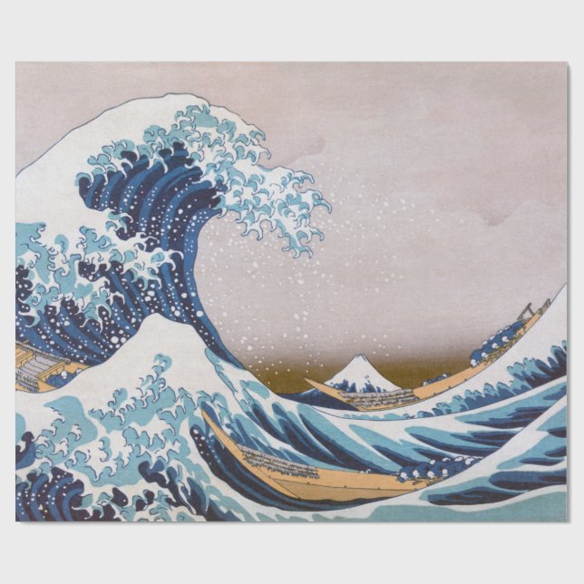 Tsunami Great Wave off Kanagawa Japan by Hokusai Geschenkpapier (Flach)