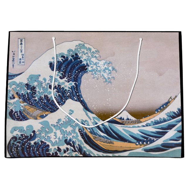 Tsunami Great Wave off Kanagawa Japan by Hokusai Große Geschenktüte (Vorderseite)