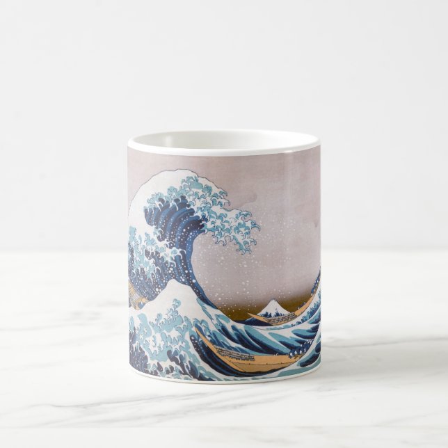 Tsunami Great Wave off Kanagawa Japan by Hokusai Kaffeetasse (Mittel)
