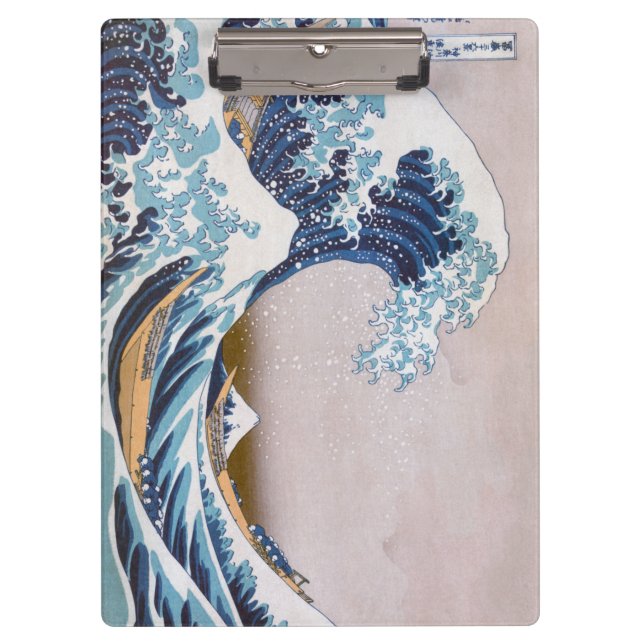 Tsunami Great Wave off Kanagawa Japan by Hokusai Klemmbrett (Vorderseite)