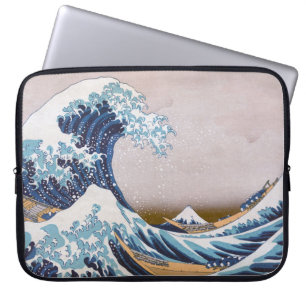 Tsunami Great Wave off Kanagawa Japan by Hokusai Laptopschutzhülle