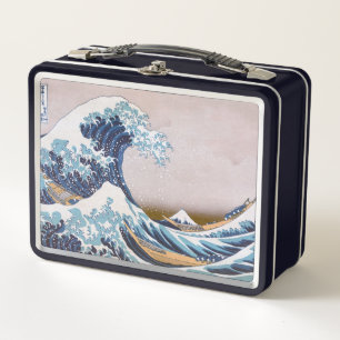 Tsunami Great Wave off Kanagawa Japan by Hokusai Metall Brotdose