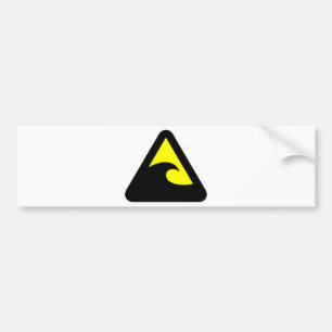 Tsunami Hazard Sign Autoaufkleber