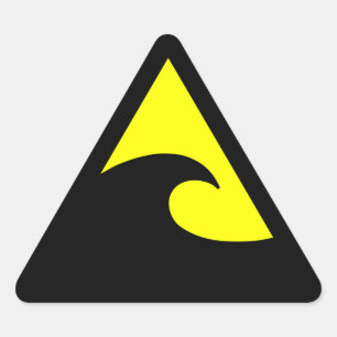 Tsunami Hazard Sign Dreieckiger Aufkleber