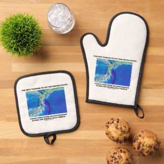 Tsunami Puerto Rico Trench Plate Tectonics Earth Ofenhandschuh & Topflappen-Set