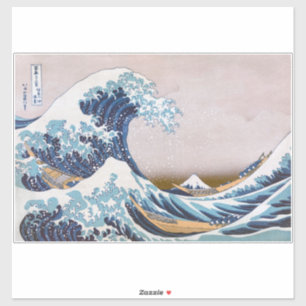 Tsunami-Welle vor Kanagawa Japan von Hokusai Aufkleber