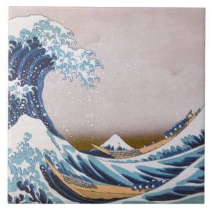 Tsunami-Welle vor Kanagawa Japan von Hokusai Fliese