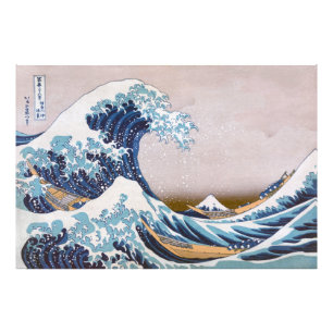 Tsunami-Welle vor Kanagawa Japan von Hokusai Fotodruck