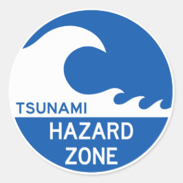 Tsunami-Zone Runder Aufkleber