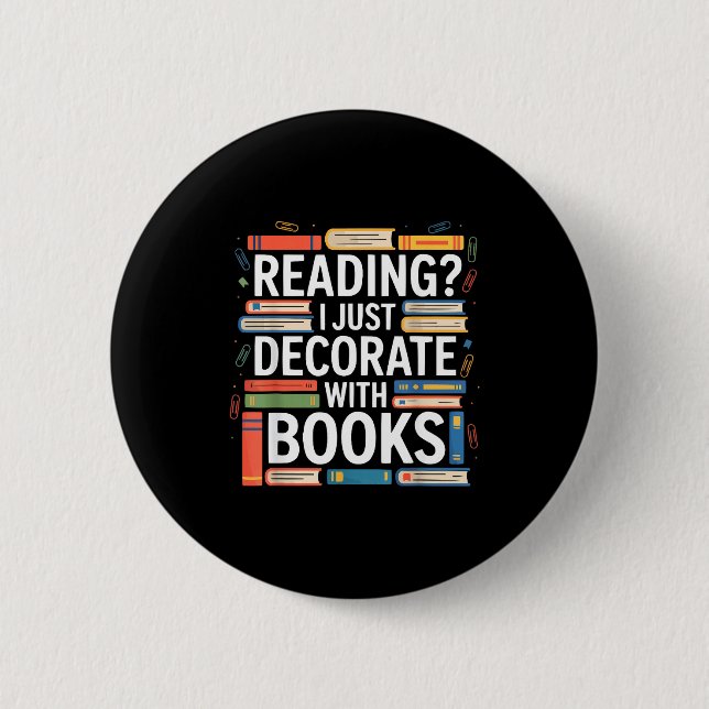 Tsundoku-Definition Bibliophile buchliebend Bücher Button (Vorderseite)