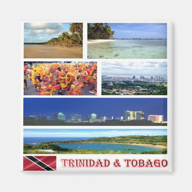 TT003 TRINIDAD und TOBAGO, Mosaik, Amerika,Kühlsch Magnet (Vorne)