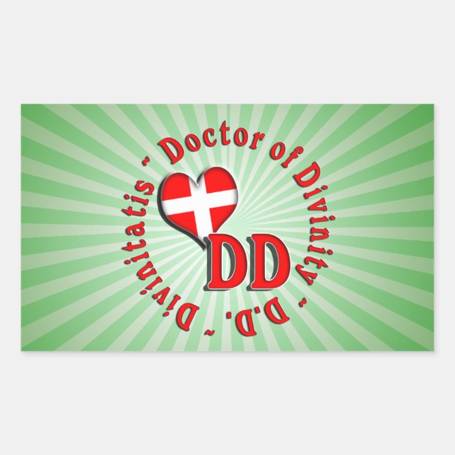 TT CIRCULAR ACRONYM LOGO DOKTOR DER DIVINITÄT RECHTECKIGER AUFKLEBER (Vorderseite)
