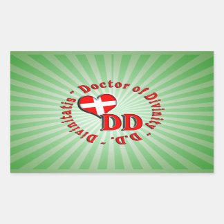 TT CIRCULAR ACRONYM LOGO DOKTOR DER DIVINITÄT RECHTECKIGER AUFKLEBER