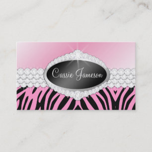 TT-Diamant Bliss-Emblemzebra-Rosa-Foto-Karte Visitenkarte