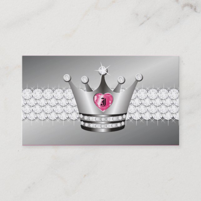 TT-Perfekte Prinzessin Faux Silver Visitenkarte (Vorderseite)