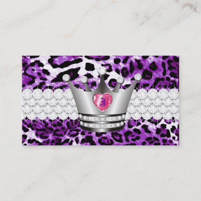 TT vervollkommnen Prinzessin Purple Leopard Faux Visitenkarte (Vorderseite)