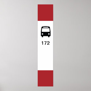 TTC Bus Stopp Poster mit individualisierbarer Rout