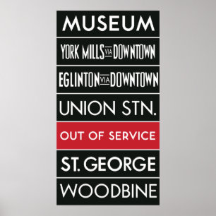 TTC Subway Destination Sign v1 Poster