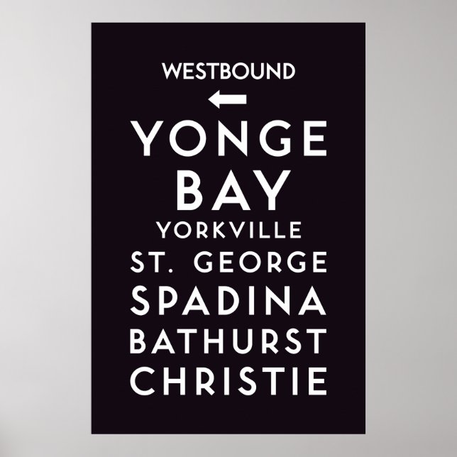 TTC - Westbound Stations Poster (Vorne)