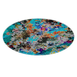 TTEQOTGCubismusINV SGDRKDP BLAU Schneidebrett