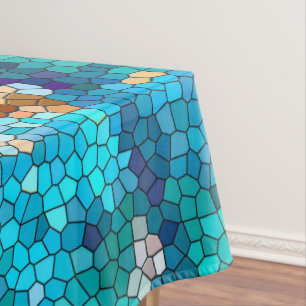 TTEQOTGCubismusINV SGDRKDP BLAU Tischdecke