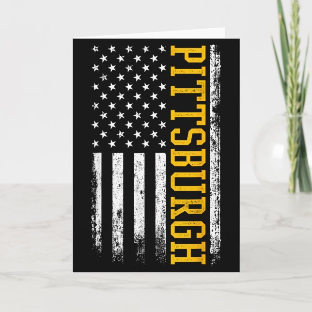 Ttsburgh Usa Flag Patriotic American From Ttsburgh Karte (Vorderseite)