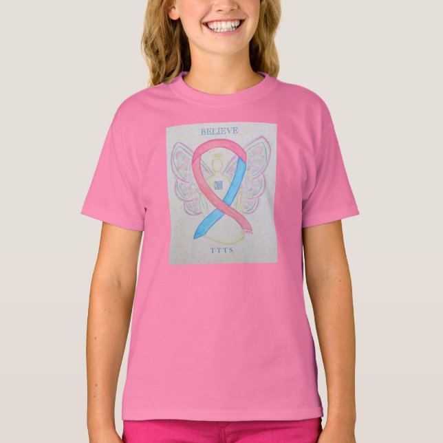 TTTS Pink/Blue Awareness Ribbon Angel Custom Shirt (Vorderseite)