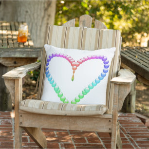 Tu B'Av ט״ו באב glänzender Regenbogen Herz Kissen