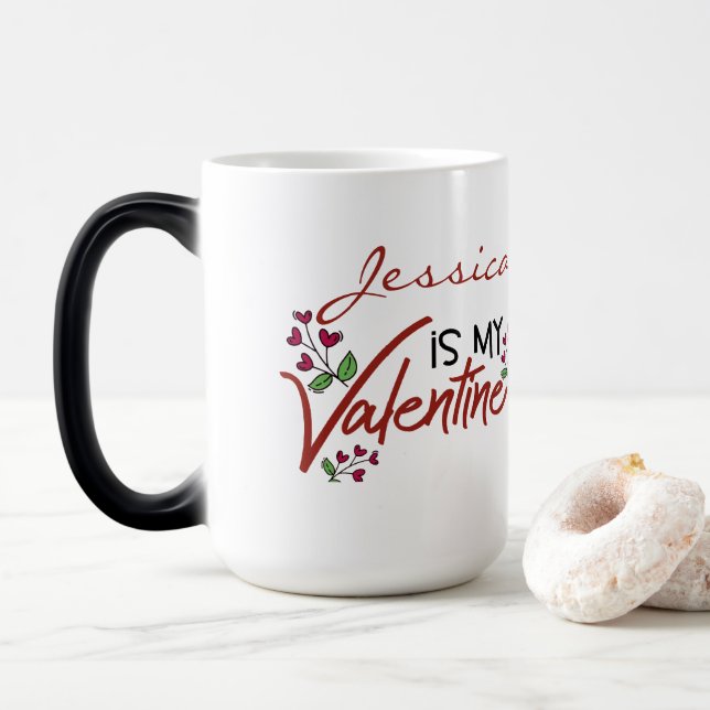 Tú eres mi Valentín personalizada Verwandlungstasse (Mit Donut)