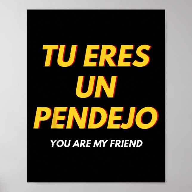 Tu Eres Pendejo Funny Spanisches Sprichwort Spanis Poster (Vorne)