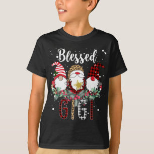 Tu gesegnete Gigi Christmas Leopard Buffalo Karier T-Shirt