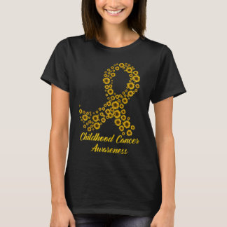 Tu Kinder Krebs Bewusstsein Monat Kostüm Gelb T-Shirt