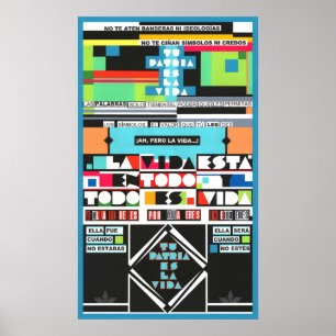 TU PATRIA ES LA VIDA Farbiges spanisches Gedicht Poster