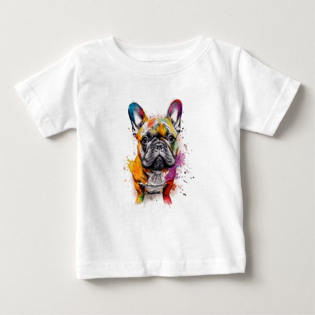 Tu peque, con mucho estilo Bulldog francés Baby T-shirt (Vorderseite)