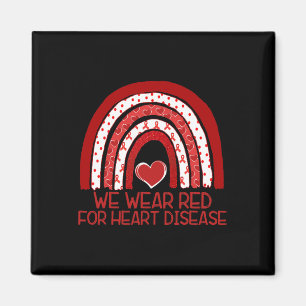 Tu Rainbow Heart Disease Awareness Red Ribbon Gesc Magnet