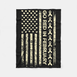 Tu Red Ribbon Herz-Krankheit Sensibilisierung Gesc Fleecedecke