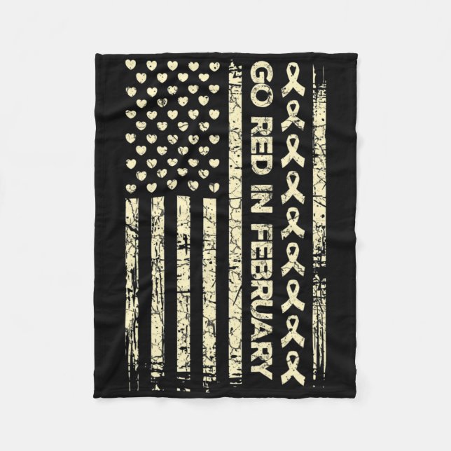 Tu Red Ribbon Herz-Krankheit Sensibilisierung Gesc Fleecedecke (Vorderseite)