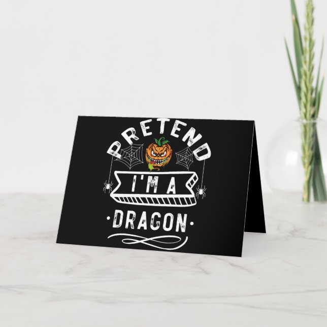 Tu so, als wäre ich ein Drachen, lustiges Hallowee Dankeskarte (Vorderseite)