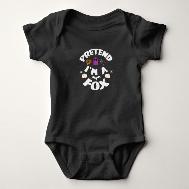 Tu so, als wäre ich ein Fox Funny Halloween Kostüm Baby Strampler (Vorderseite)