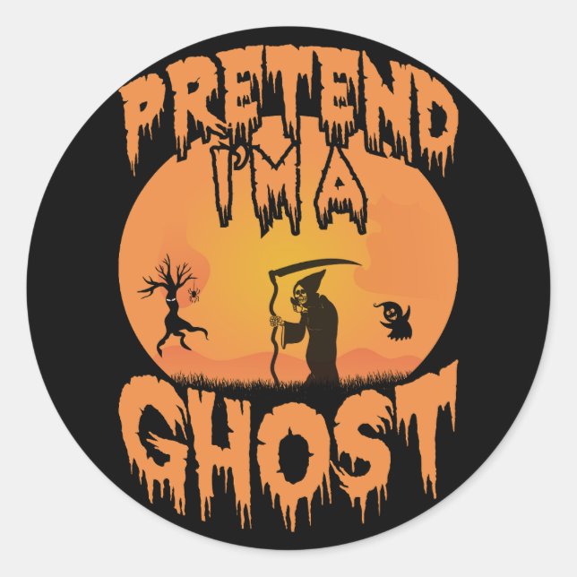 Tu so, als wäre ich ein Ghost-Sticker Runder Aufkleber (Vorderseite)