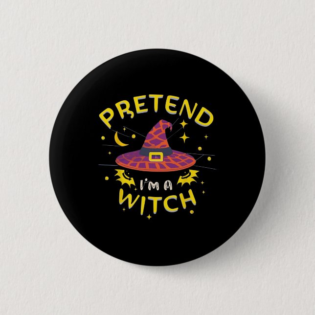 Tu so, als wäre ich ein Hexenghost-Kostüm Button (Vorderseite)