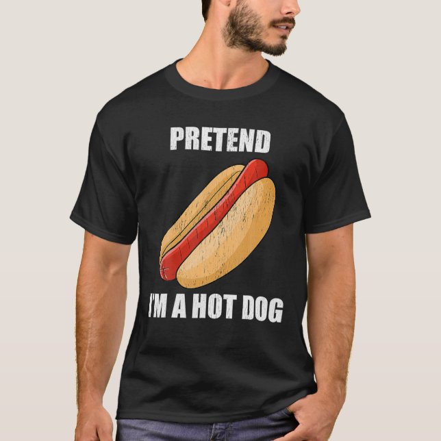 Tu so, als wäre ich ein Hot Dog Lazy Kostüm Party  T-Shirt (Vorderseite)