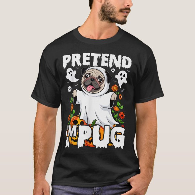 Tu so, als wäre ich ein Mops Halloween-Kostüm Männ T-Shirt (Vorderseite)