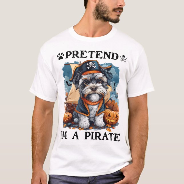Tu so, als wäre ich ein Piraten-Miniaturschnauzer- T-Shirt (Vorderseite)