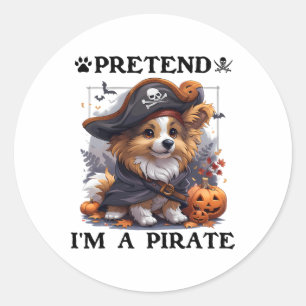 Tu so, als wäre ich ein Piratenschüttler-Halloween Runder Aufkleber