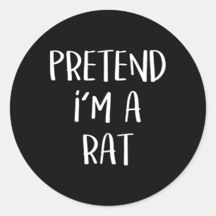 Tu so, als wäre ich ein Rat Kostüm Party Fun Hallo Runder Aufkleber
