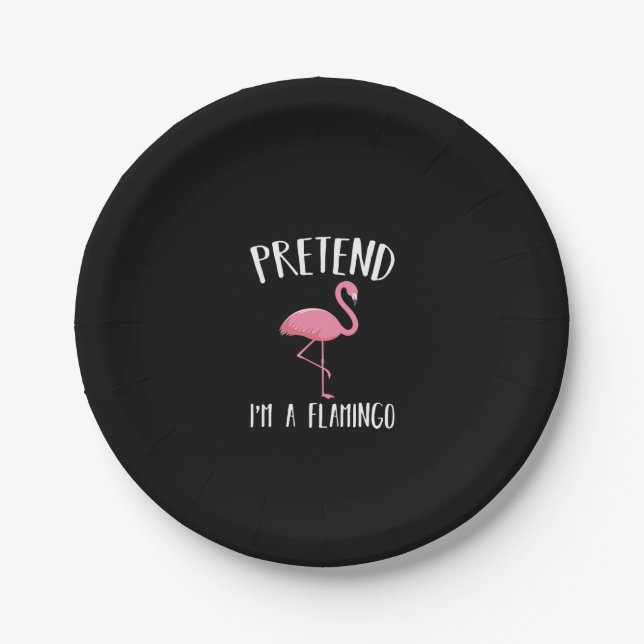 Tu so, als wäre ich ein rosa Flamingo-Funny Hallow Pappteller (Vorderseite)